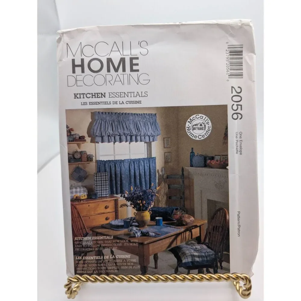 McCall's Kitchen Essentials Sewing Pattern: Country Farmhouse Cafe Curtains 1998